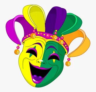 Theatre Vector Jester Mask - Mardi Gras Clip Art, HD Png Dow