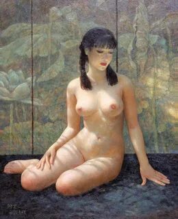 Painting nude woman asian