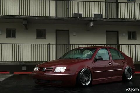 Slammed Jetta MK4 Sitting Low on Rotiform Custom Wheels - CA