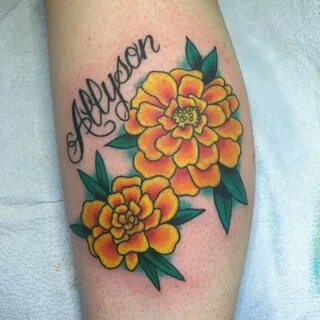 Tattoos, Flower tattoos, Marigold tattoo