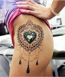 heart jewel hip tattoo - #heart #hip #jewel #tattoo Hip tatt