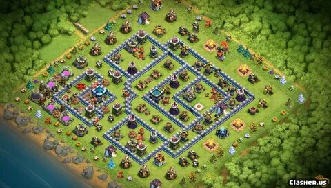 Town Hall 13 TH12.5 War & Trophy Base v72 With Link 11-2019 