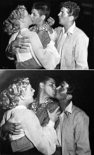 Betty Hutton, Jerry Lewis and Dean Martin on the set of Sail