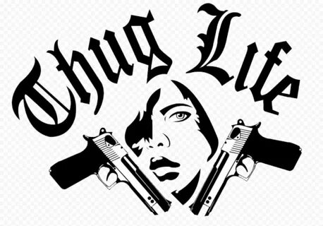 Thug Life Graffiti Logo Two Gun Citypng