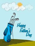 Fathers Day Greeting Card Golf Bag Stock Illustrations - 4 F