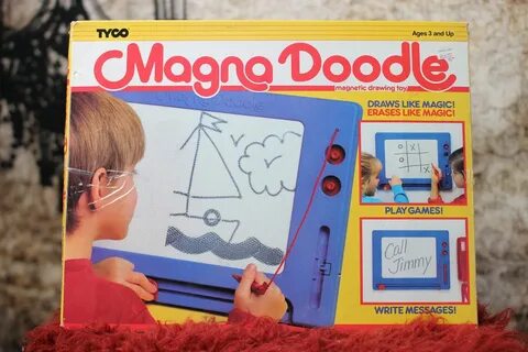 Vintage Magna Doodle Magnetic Drawing Toy 1989 Etsy Childhoo