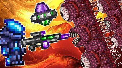 Забил Стену плоти при помощи инопланетного оружия ! Terraria