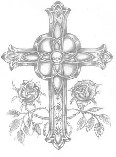 Easy Cross And Rose Drawings - pic-moist