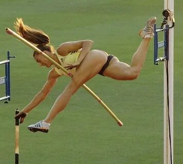 Nude pole vaulter