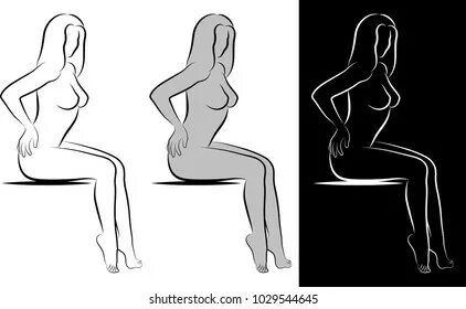 Naked Pregnant Woman Stock Vector (Royalty Free) 90879221