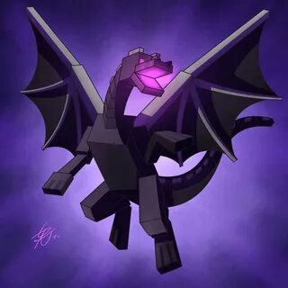 The Ender Dragon_Minecraft Minecraft drawings, Minecraft wal