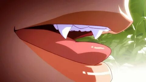 Shinobu licking teeth Monogatari Series Know Your Meme