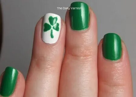 St. Patrick's Day nail art Shamrock nails, St patricks day n