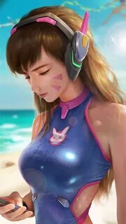 dva overwatch beach iPhone Wallpapers Free Download