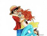One Piece, Nami x Luffy by heivais on DeviantArt