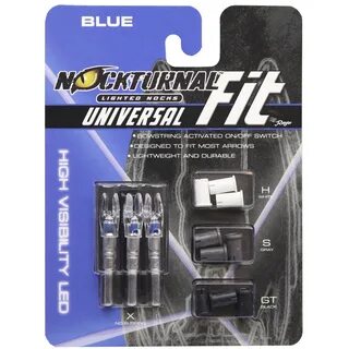 Nockturnal FIT Universal Size Blue Lighted Nock 3 Pack NT-31