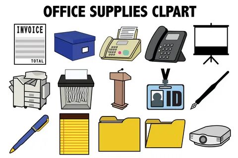 Office Supplies Clipart Graphic by Mine Eyes Design - Creati