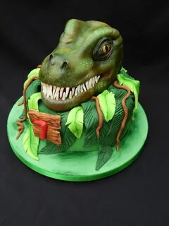 3D T-Rex Cake T rex cake, Dinosaur birthday cakes, Dino cake