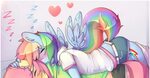 Rainbow Dash hugging Fluttershy Пикабу