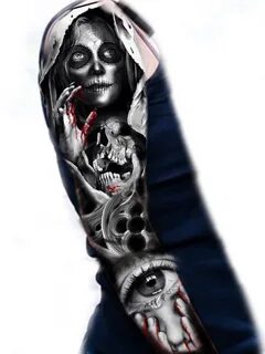 Sugar skull sleeve Tatuajes brazo, Manga del tatuaje, Tatuaj