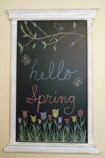 My new Spring chalkboard Spring chalkboard, Spring chalkboar