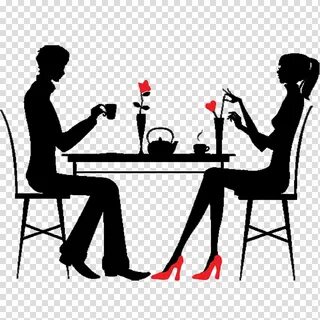 Free download Silhouette of man and woman sitting on chairs,