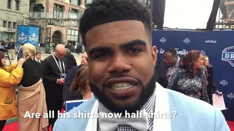 Ezekiel Elliott on his NFL Draft half-shirt - YouTube