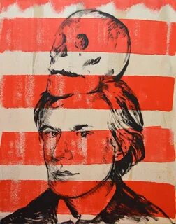 David Bromley Untitled (Andy Warhol with Skull) MutualArt