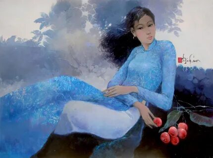 Dang Can Modern Asian Art Young Lady in the Garden