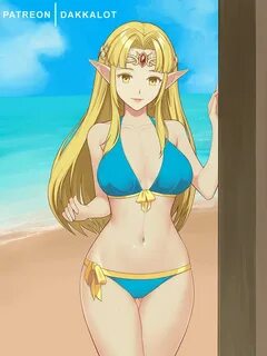 Zelda at the beach with her crown The Legend of Zelda Know Y