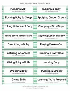 How to Play Baby Shower Charades Baby shower charades, Moder