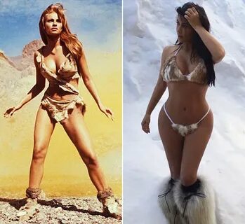 Raquel Welch & Kim Kardashian Fur Bikini: Who Wore It Better