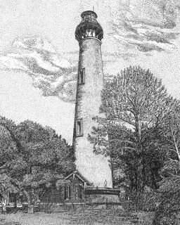 Currituck Beach Lighthouse Drawing by Stephany Elsworth