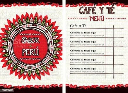 Испанское Меню Для Кафе Бара Кофейни Sabor A Peru - стоковая