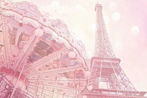 Paris Dreamy Pink Carousel and Eiffel Tower - Eiffel Tower C