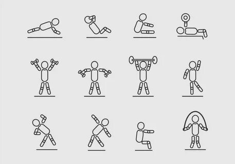 People Stickman Exercise Vector Icons Vector icons, Stick fi