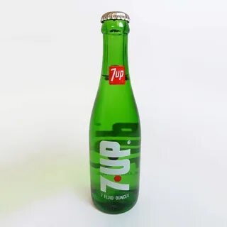 Seven Up Vintage Full 7 oz. Red Dot Green Soda Bottle