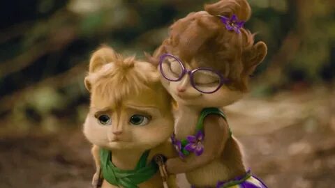 Alvin and the Chipmunks: Chipwrecked Jeanette Hugs Eleanor while 3 Porchlig...