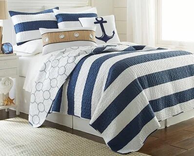 Riva Home Polycotton King Size Cream & Blue Reef Knot Nautic