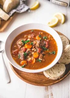 Slow Cooker Beef and Barley Soup Recipe Slow cooker beef, Ba