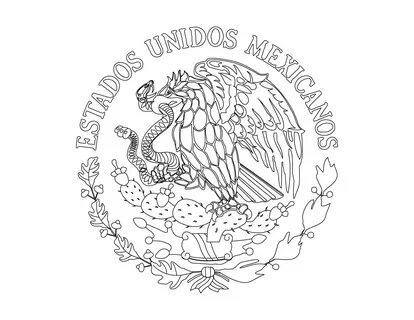 Escudo nacional mexicano para imprimir y colorear