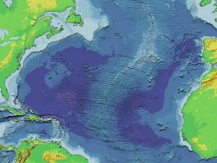 A map of the North Atlantic Bathymetry Ocean, Map, Atlantic 