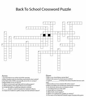 CROSSWORD ANSWERS: Back to School - UHCL The Signal