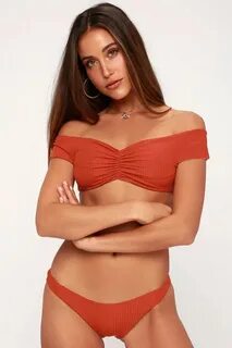 KOA Swim Catalina - Rust Red Bikini Bottom - Ribbed Bikini -