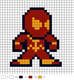 Perler beads, Spiderman pixel art, Minecraft pixel art