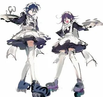 Shuichi and Kokichi Maid outfit anime, Danganronpa, Anime ma