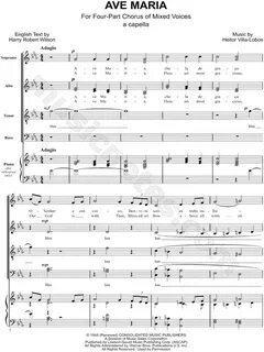 Heitor Villa-Lobos "Ave Maria" SATB Choir A Cappella Choral 