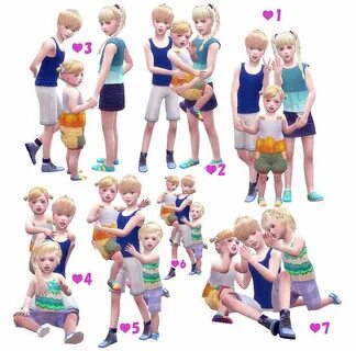 Siblings Pose Sims 4, Sims 4 family, Sims 4 children