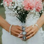 Wedding Bouquet Memory Locket for Bride Memory Pendant Photo