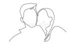 Aesthetic Line Art Kissing : Continuous Line Drawing Of Coup